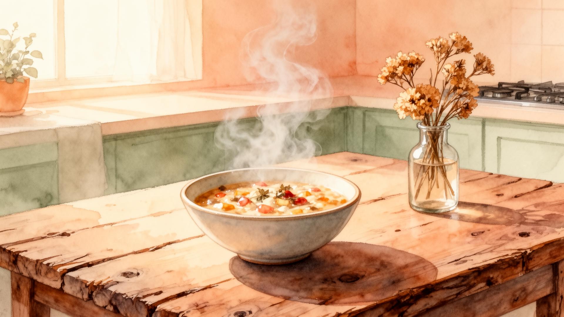 Warm kitchen scene